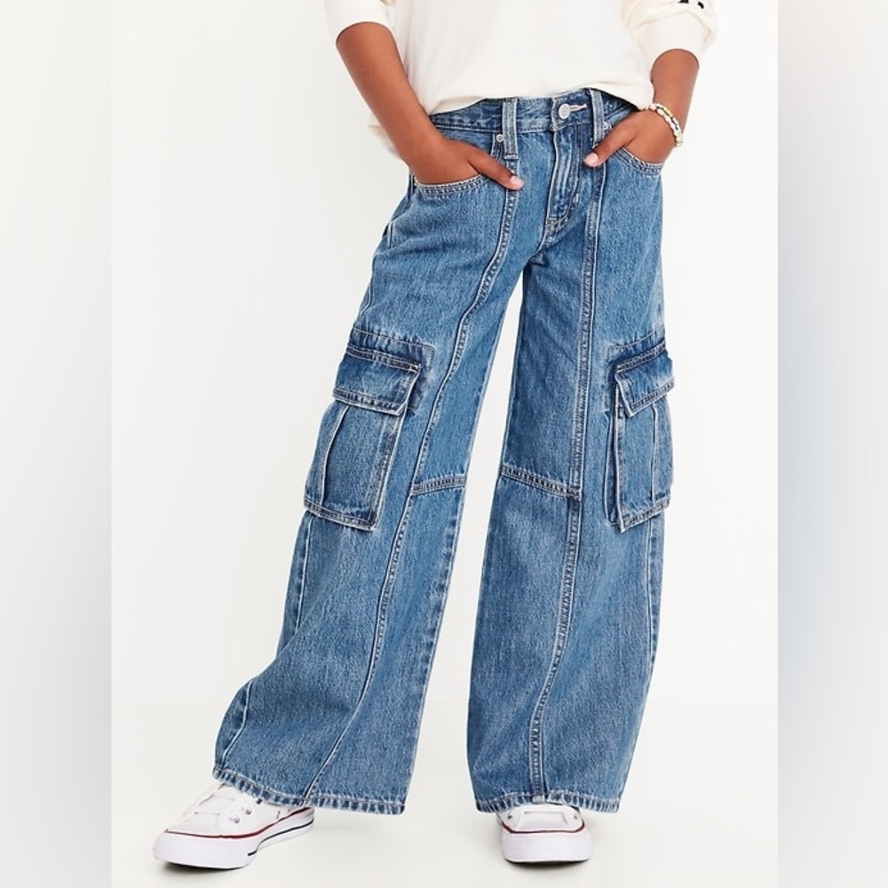 Old Navy High-Waisted Super Baggy Wide-Leg Cargo Jeans for Girls